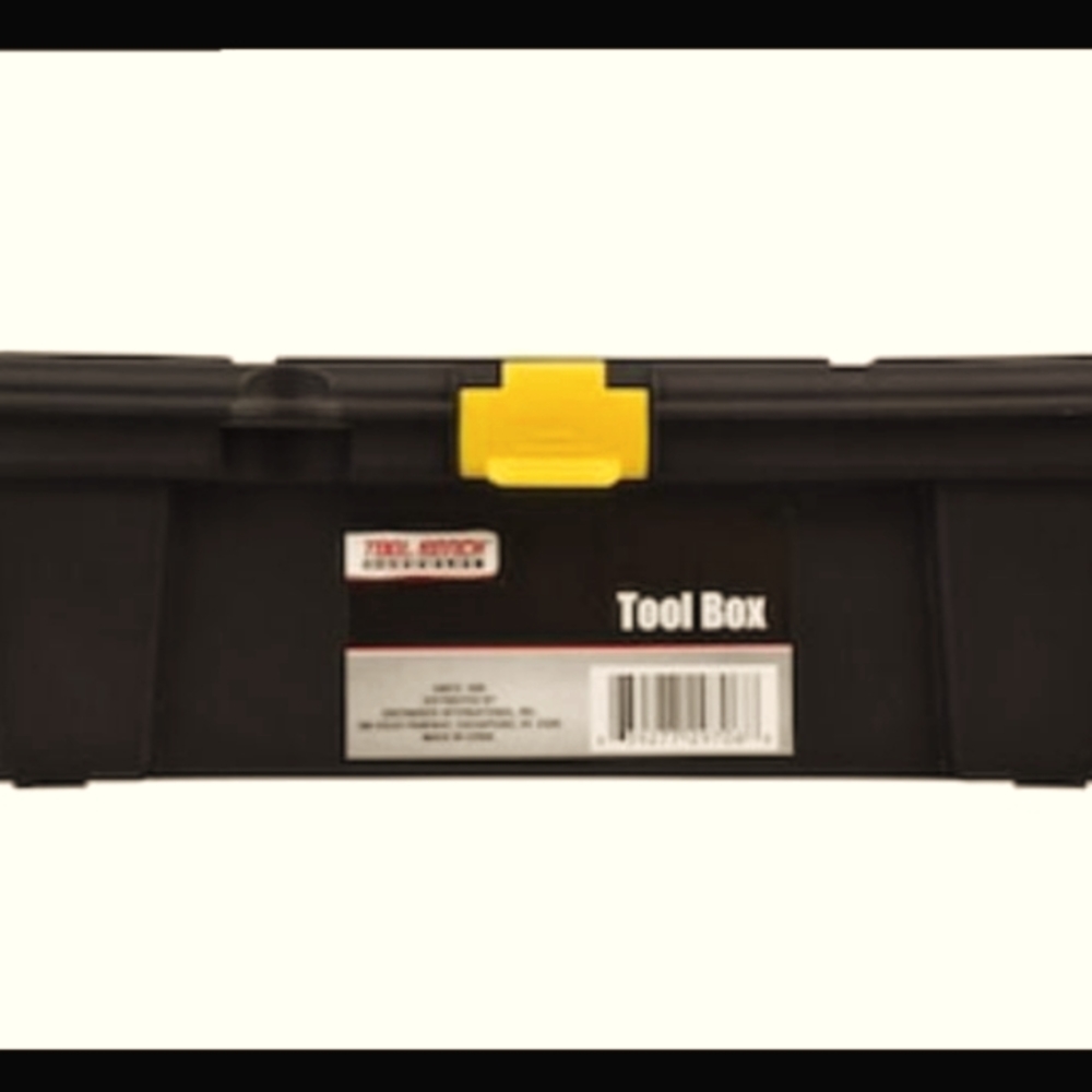 4 Piece New Small Black Plastic Tool Chest With Easy Clasp 12 x 4.5 x 4